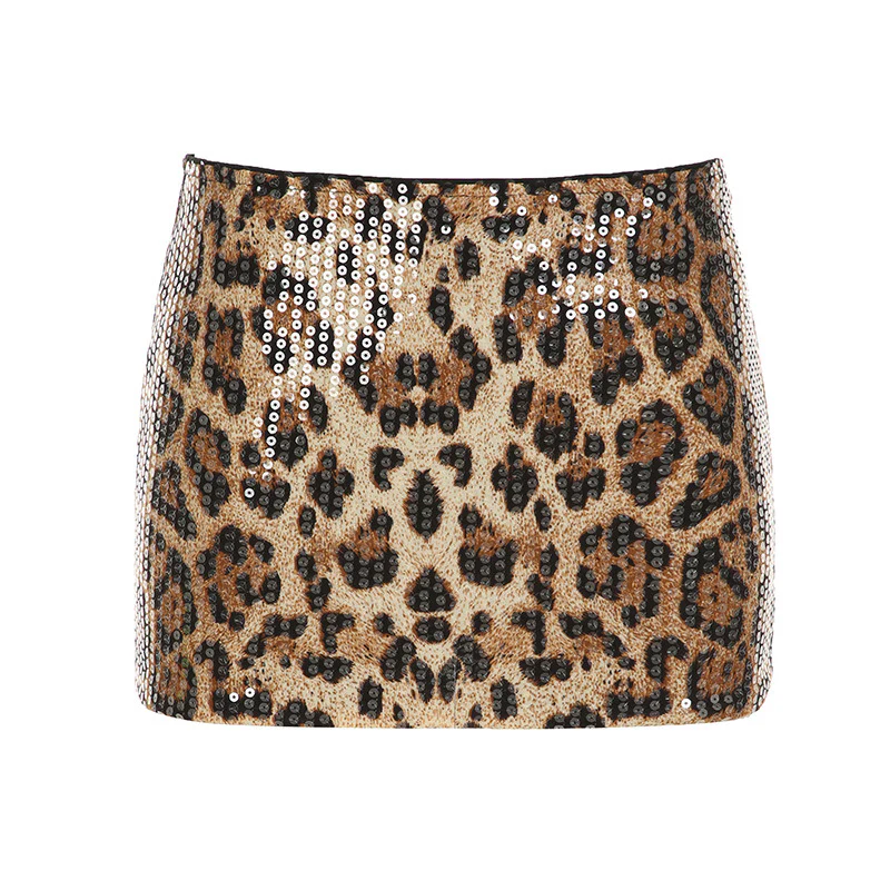 Damen Minirock mit glitzerndem Leopardenmuster und figurbetontem Schnitt R&B - Image 8
