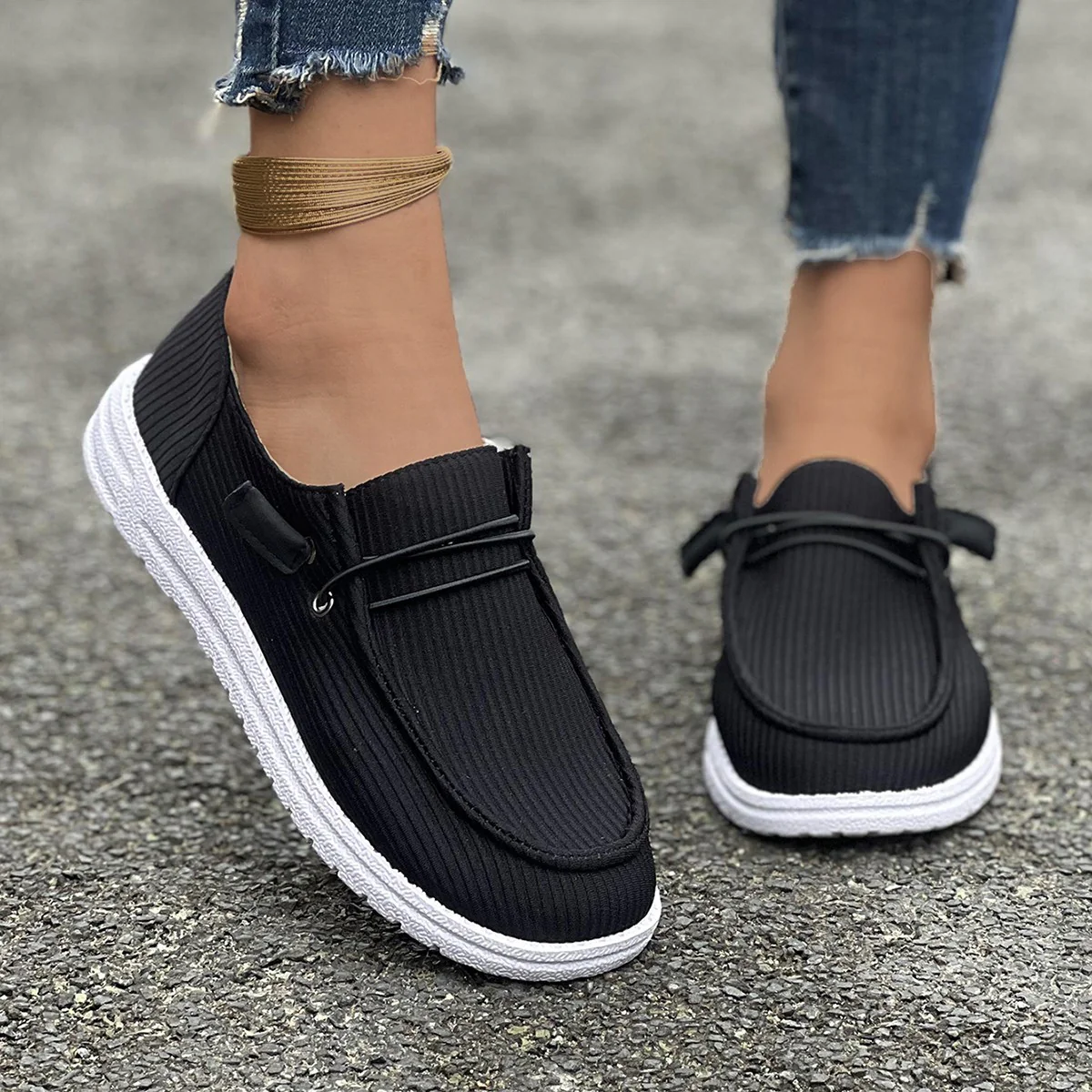 Damen Mode Slip-On Schuhe mit rutschfester Sohle und elastischem Band R&B - Image 15