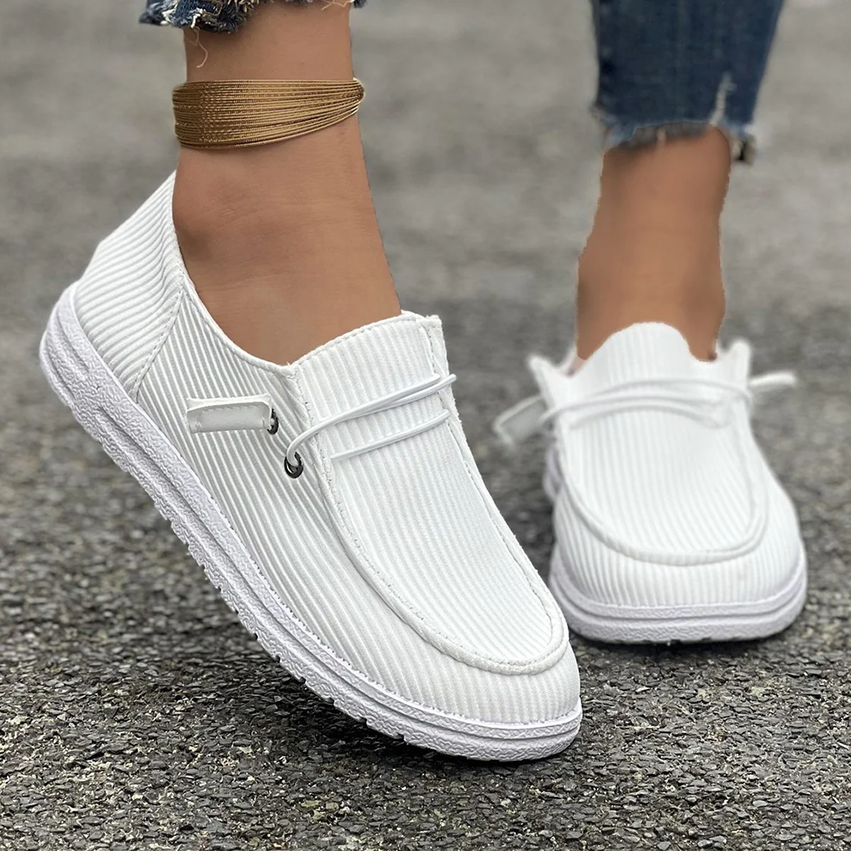 Damen Mode Slip-On Schuhe mit rutschfester Sohle und elastischem Band R&B - Image 7