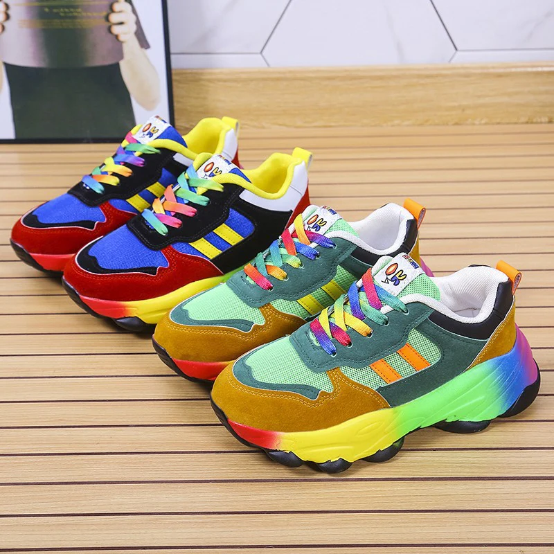 Damen Mode-Sneaker mit buntem Farbverlauf und atmungsaktiven Mesh-Elementen R&B - Image 2