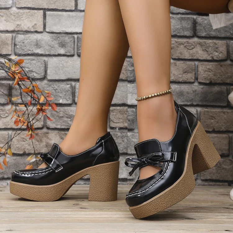 Damen moderne Blockabsatz-Pumps mit dekorativem Riemen und komfortabler Sohle R&B - Image 2