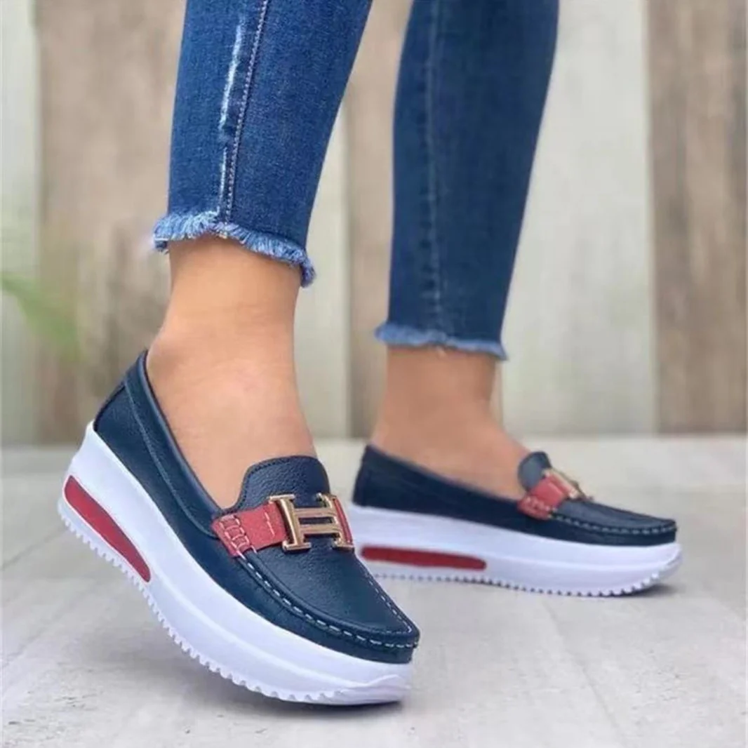 Damen modische Mokassins mit sportlichem Look und gepolsterter Sohle R&B