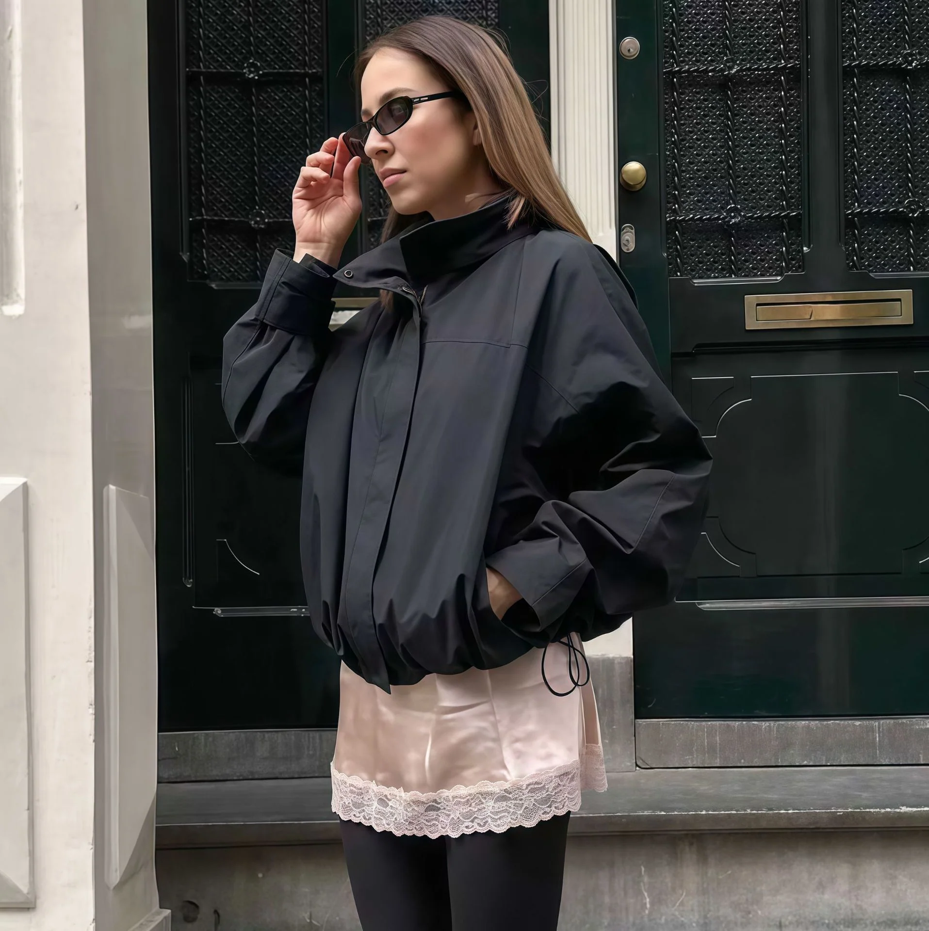Damen moderne Übergangsjacke mit hohem Kragen R&B - Image 4