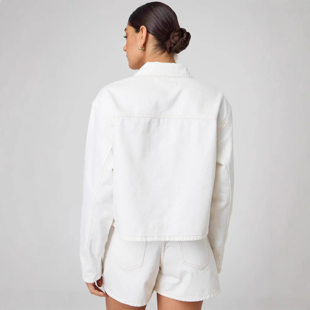 Damen Modernes Denim-Jackett mit Bindegürtel R&B - Image 4