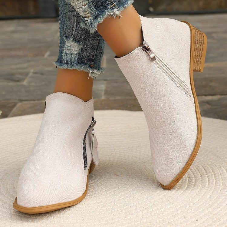 Damen Modische Ankle Boots mit Reißverschluss und dezenter Applikation R&B - Image 4