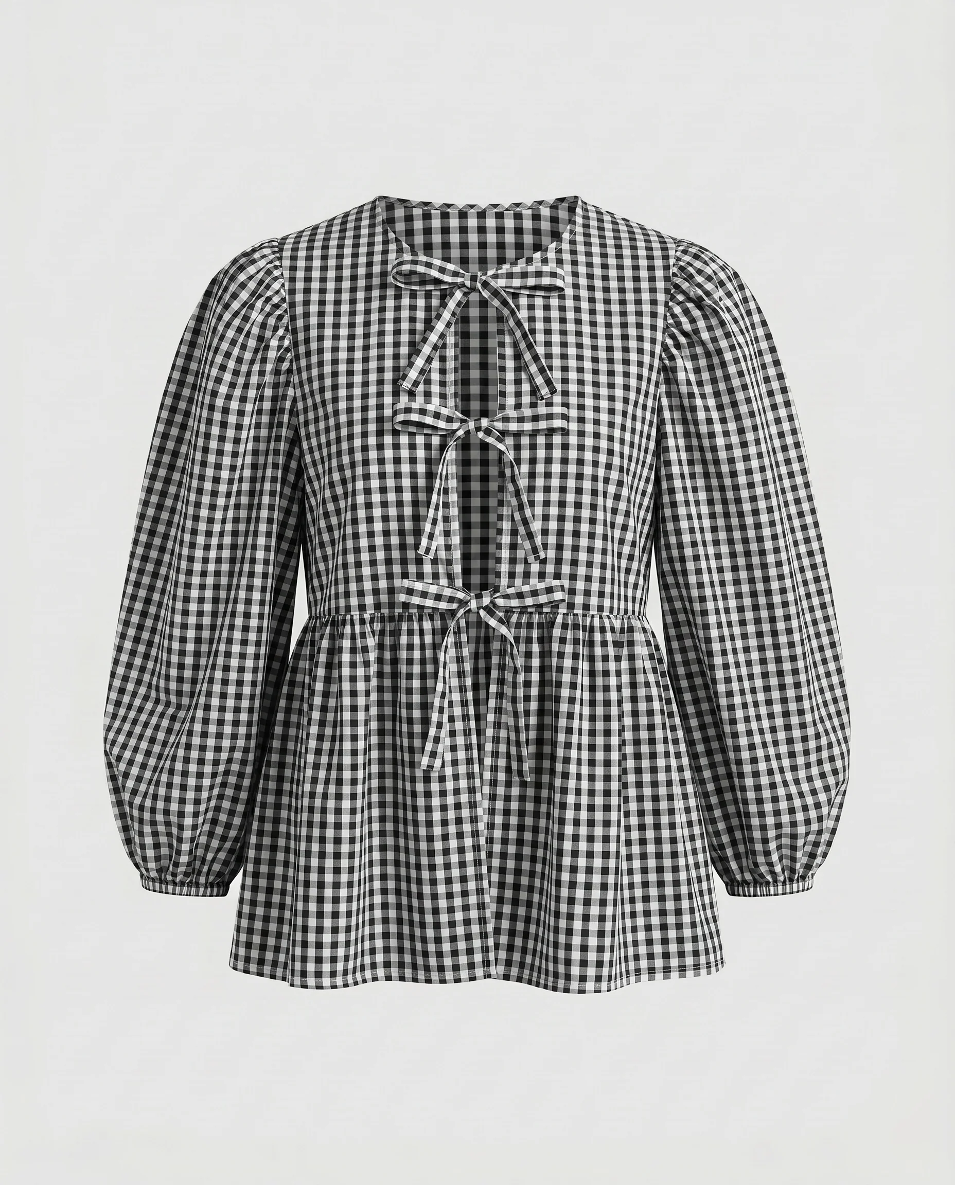 Damen Modische Bluse mit Ballonärmeln und Knopfleiste R&B - Image 9