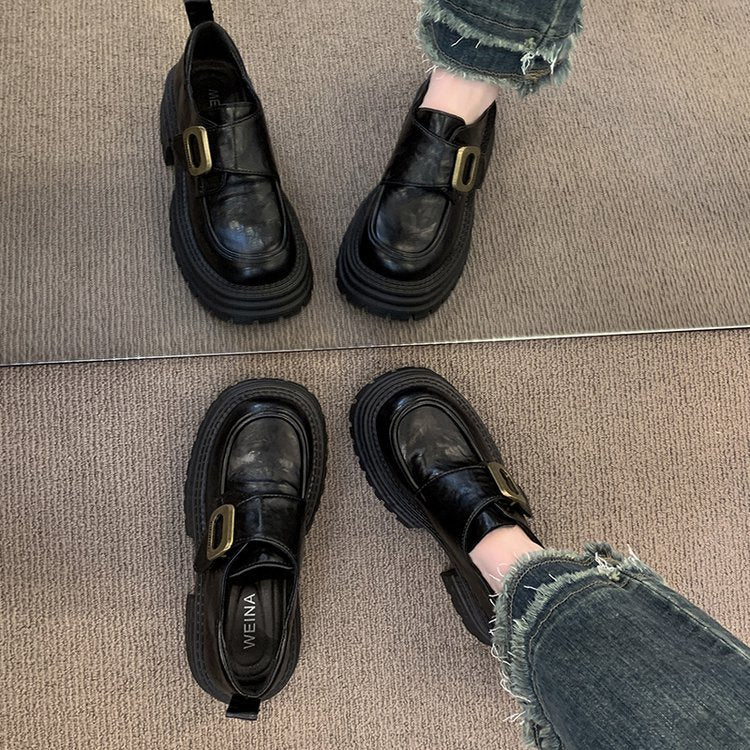 Damen modische Chelsea-Boots mit robustem Plateau und stylischer Schnallenverzierung R&B - Image 3