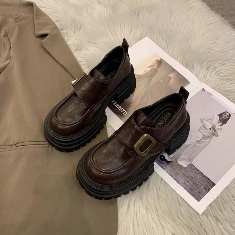 Damen modische Chelsea-Boots mit robustem Plateau und stylischer Schnallenverzierung R&B - Image 7