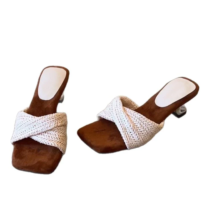 Damen modische Clogs mit geflochtenem Design und bequemer Sohle R&B - Image 5