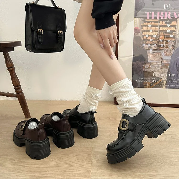 Damen modische Clogs mit robuster Sohle und dekorativem Schnallenverschluss R&B - Image 4