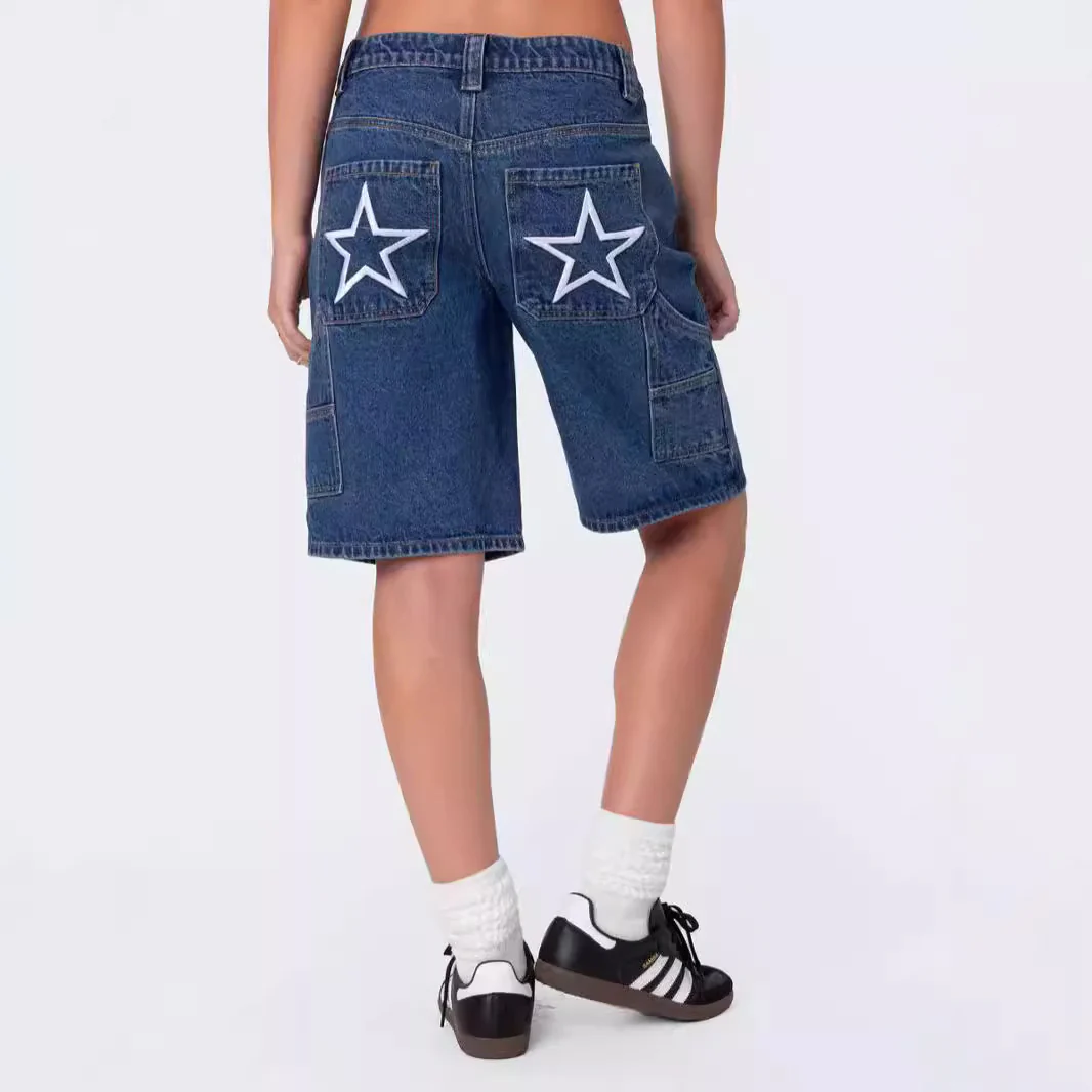 Damen modische Denim-Shorts im lässigen Schnitt mit hoher Taille R&B - Image 4