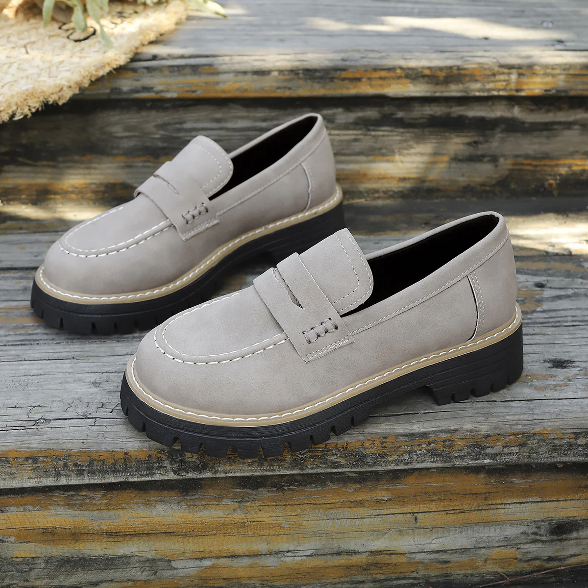 Damen modische Mokassins mit rutschfester Sohle und hoher Plattform R&B - Image 29
