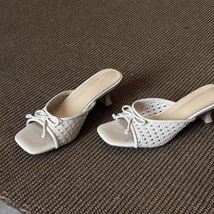Damen modische Mules mit elegantem Schleifen-Design und komfortablem Absatz R&B - Image 3