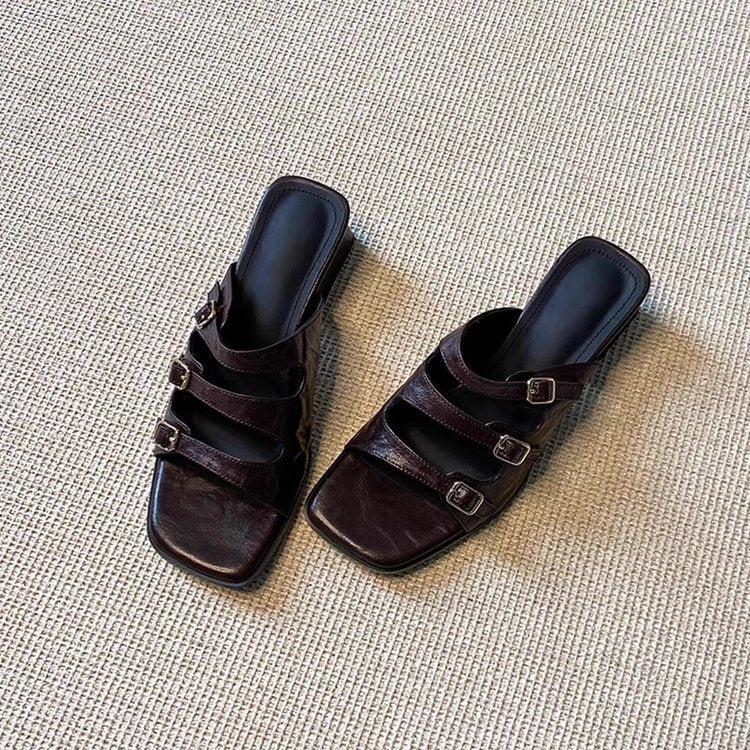Damen modische Pantoletten mit verstellbaren Riemen und stilvollem Design R&B - Image 4