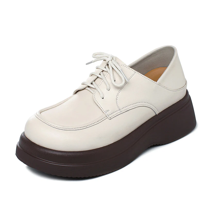 Damen Modische Plateau-Schnürschuhe mit glänzendem Lackfinish und komfortablem Fußbett R&B - Image 7