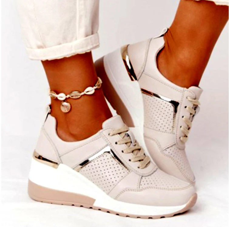 Damen modische Plateau-Sneaker mit atmungsaktiver Mesh-Oberfläche und komfortablem Fußbett R&B - Image 4