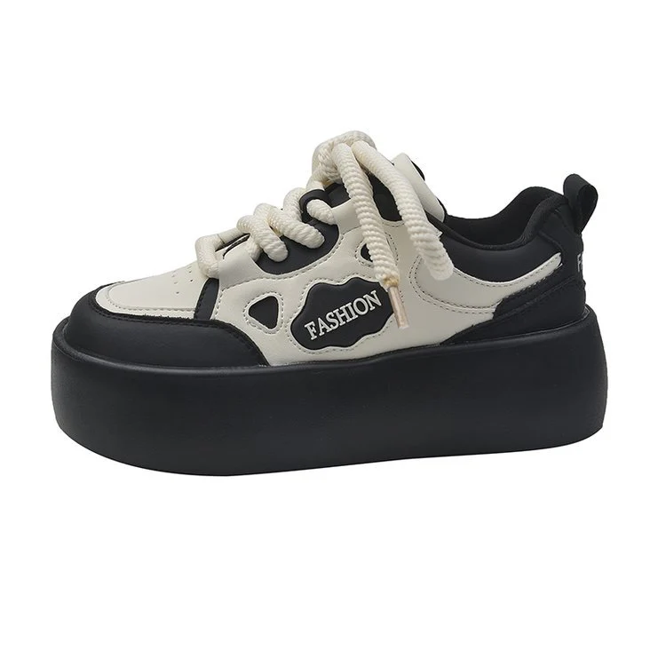 Damen modische Plateau-Sneaker mit glänzender Oberfläche und rutschfester Sohle R&B - Image 5