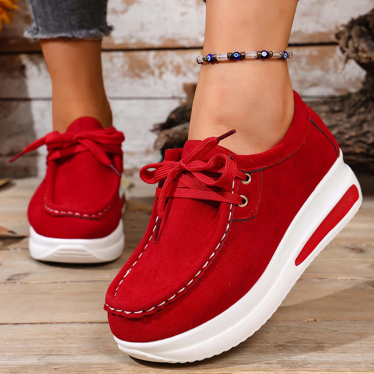 Damen modische Plateau-Sneaker mit komfortabler Sohle und atmungsaktivem Obermaterial R&B - Image 8