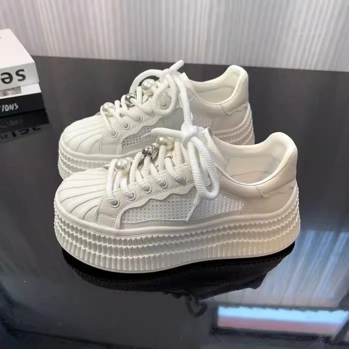 Damen modische Plateau Sneakers mit atmungsaktivem Obermaterial und komfortabler Sohle R&B - Image 2