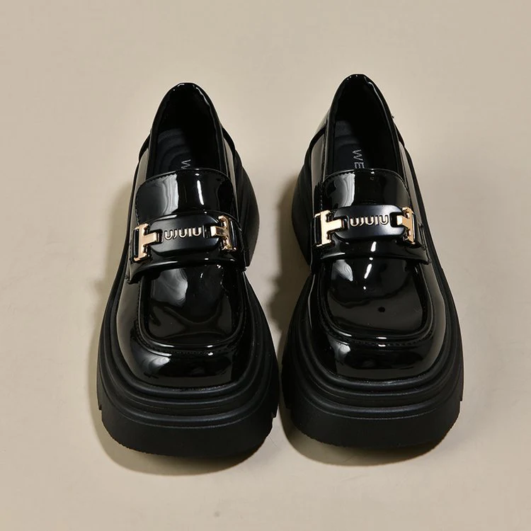 Damen modische Plateauschuhe mit dekorativer Schnallenverzierung und rutschfester Sohle R&B - Image 2