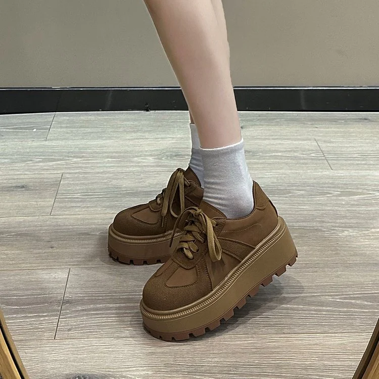 Damen modische Platform Sneakers mit robustem Sohlenprofil und klassischem Design R&B - Image 3