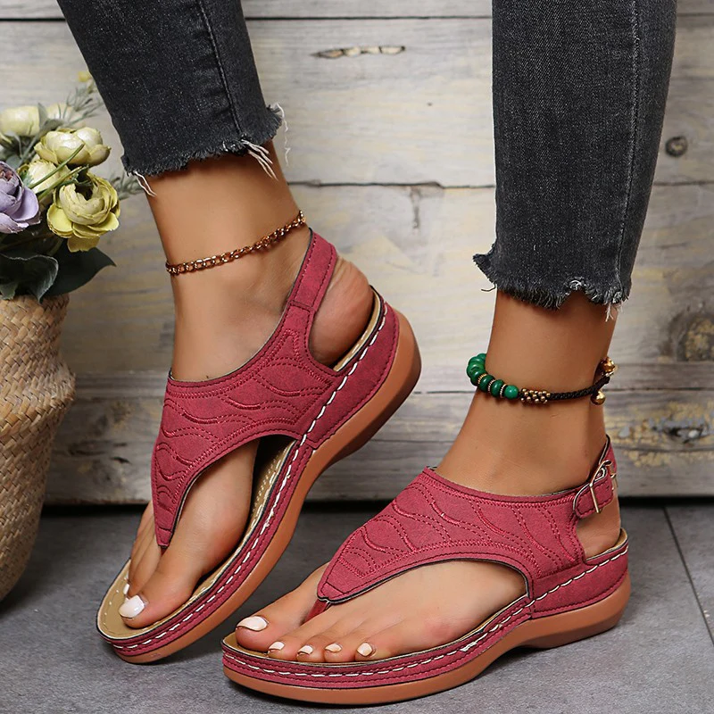 Damen Modische Riemchen-Sandalen mit ergonomischem Fußbett und atmungsaktiver Obermaterialstruktur R&B - Image 3