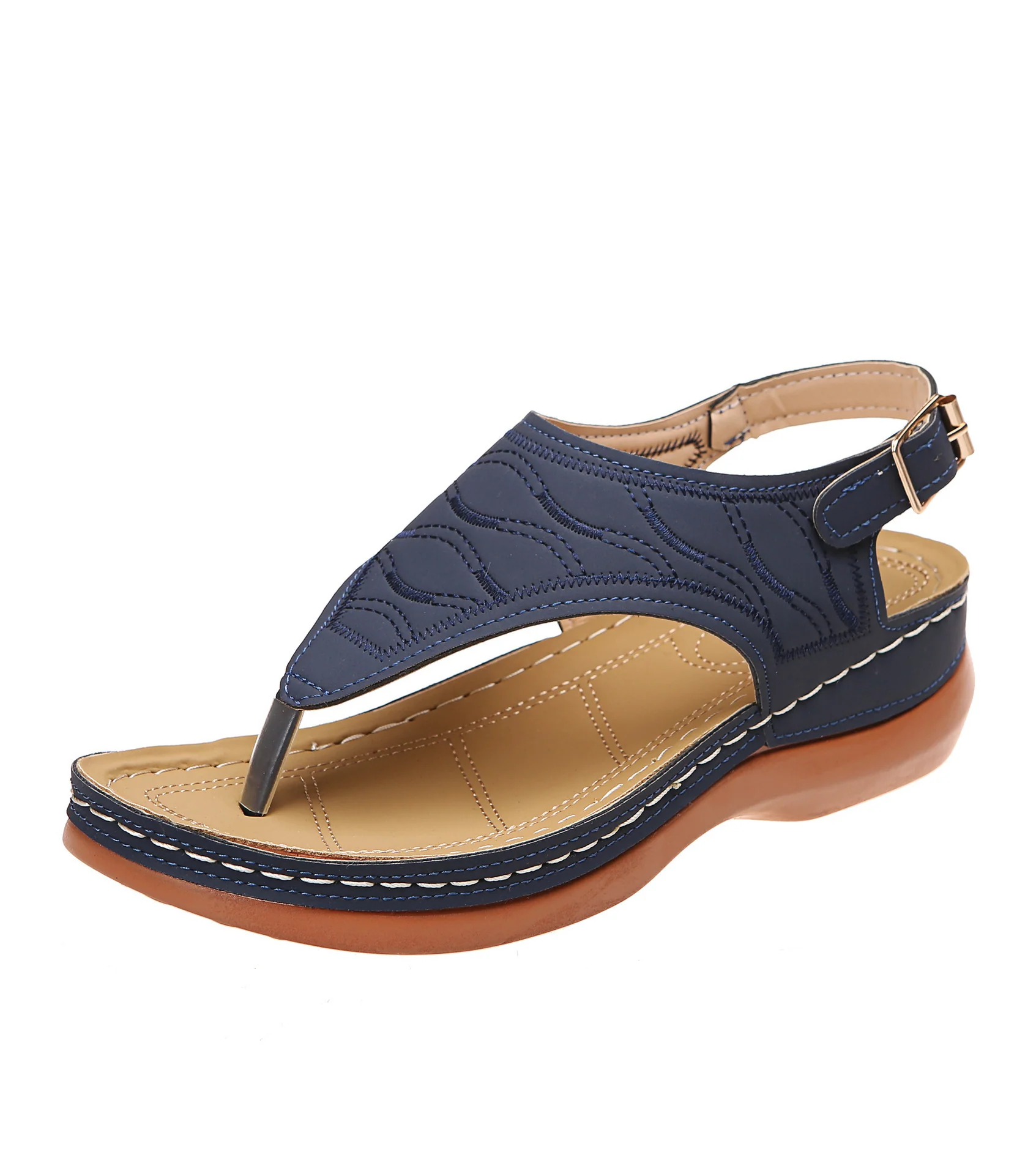 Damen Modische Riemchen-Sandalen mit ergonomischem Fußbett und atmungsaktiver Obermaterialstruktur R&B - Image 7