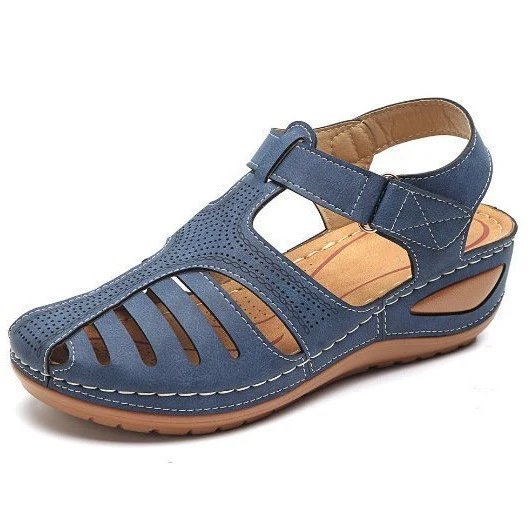 Damen modische Riemensandalen mit atmungsaktiver Oberfläche und verstellbarem Klettverschluss R&B - Image 4
