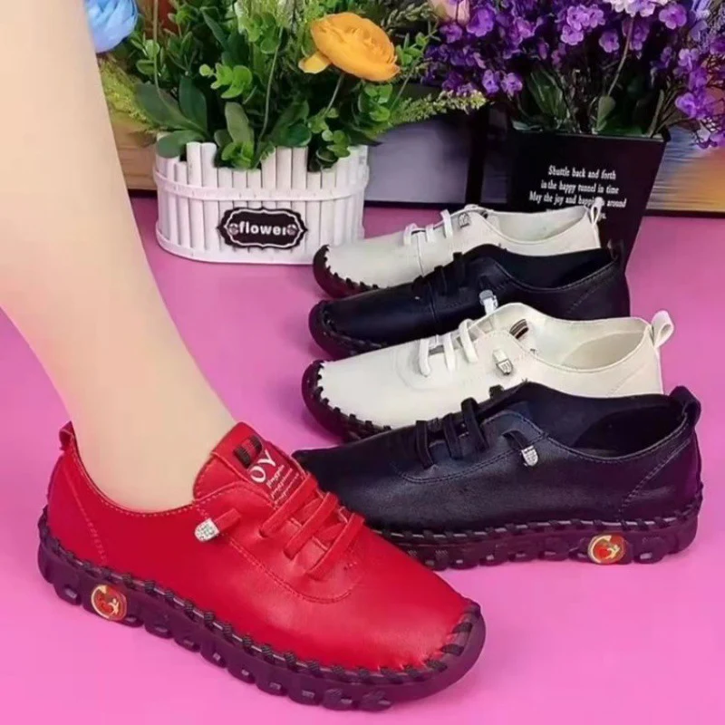 Damen modische Schnürschuhe aus Kunstleder mit rutschfester Sohle und ergonomischem Fußbett R&B - Image 3