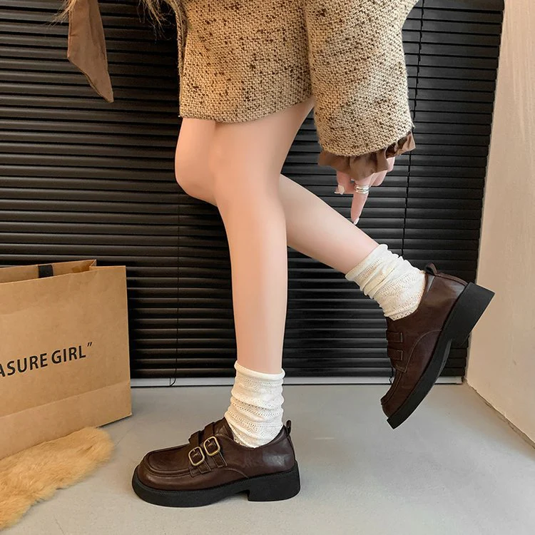 Damen Modische Schnürschuhe mit dekorativen Doppelschnallen R&B - Image 3