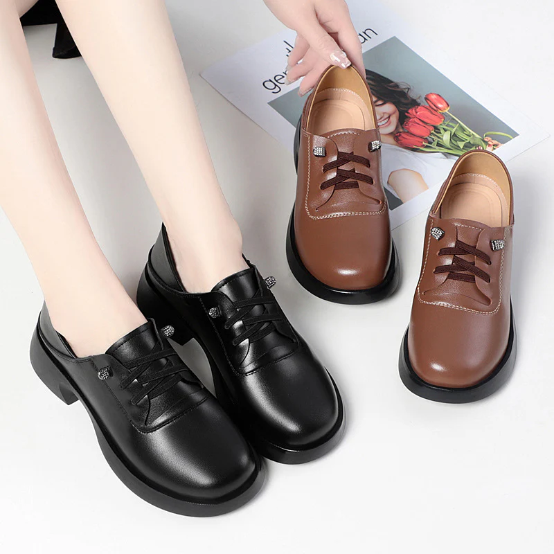 Damen Modische Schnürschuhe mit elegantem Absatz und atmungsaktivem Obermaterial R&B - Image 3