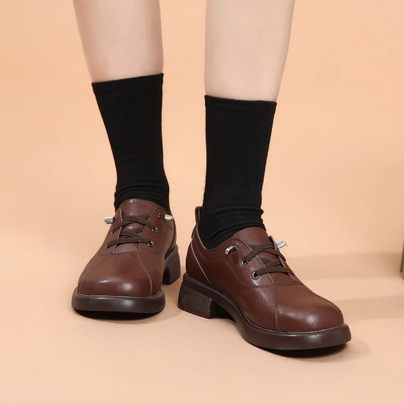 Damen modische Schnürschuhe mit elegantem Blockabsatz und atmungsaktivem Obermaterial R&B - Image 2