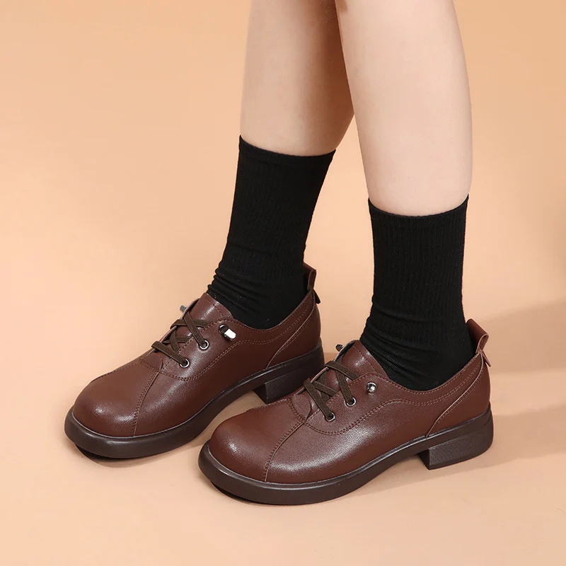 Damen modische Schnürschuhe mit elegantem Blockabsatz und atmungsaktivem Obermaterial R&B - Image 3