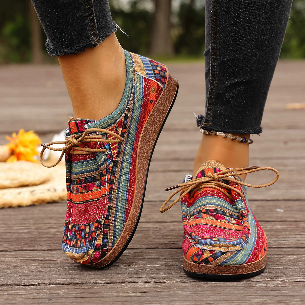 Damen modische Schnürschuhe mit floralem Muster und komfortabler Sohle Heidi-Mode - Image 4