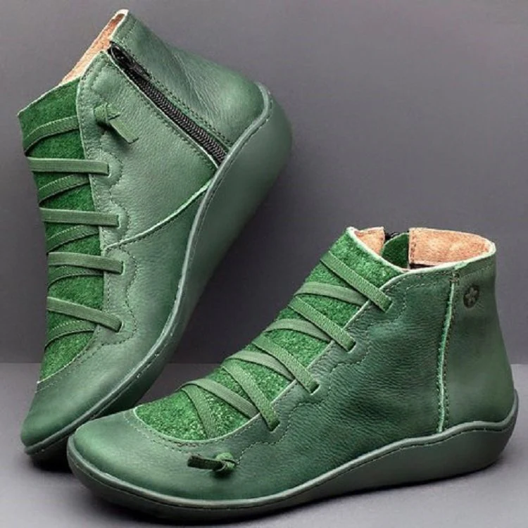 Damen Modische Schnürstiefeletten aus hochwertigem Leder und samtiger Textur R&B - Image 6