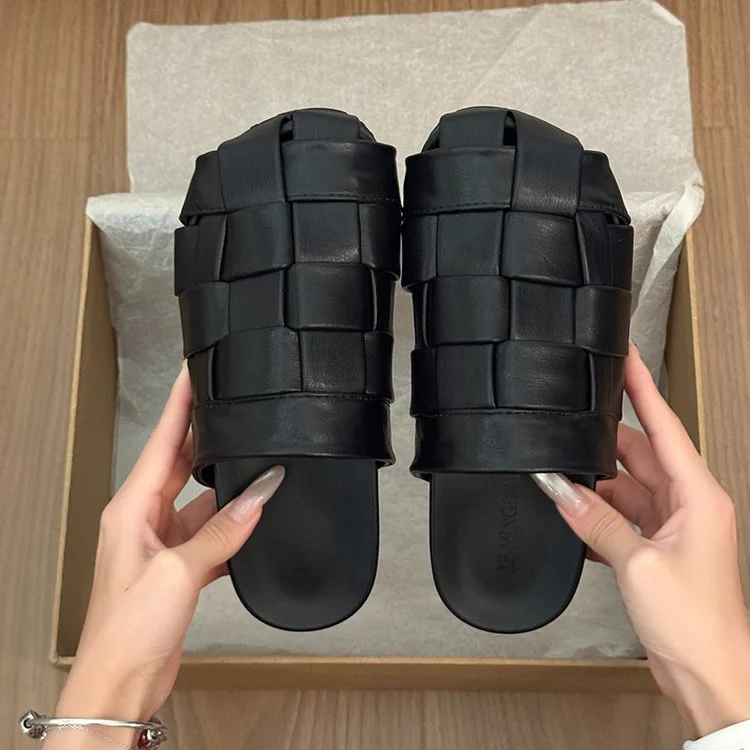 Damen modische Slipper mit geflochtenem Design und rutschfester Sohle R&B - Image 2