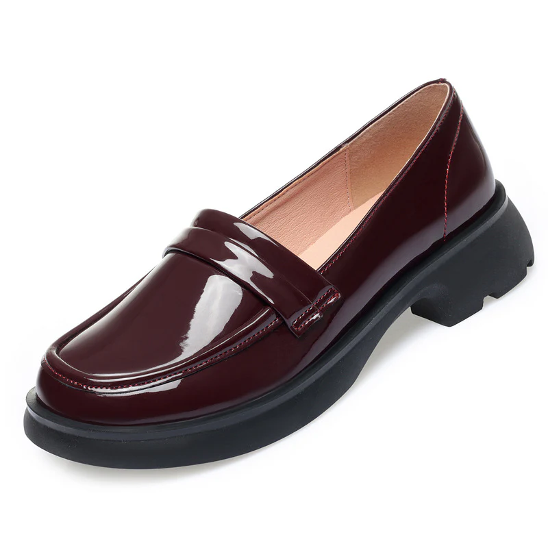 Damen Modische Slipper mit glänzender Oberfläche und blockiertem Absatz R&B - Image 8