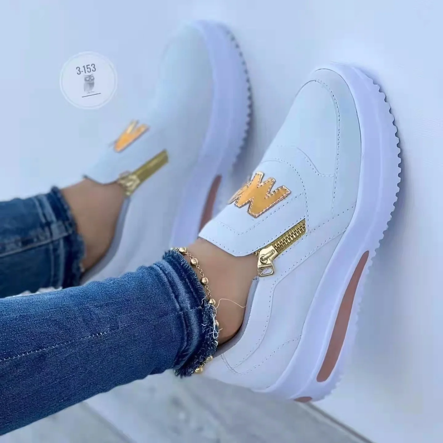 Damen Modische Sneaker mit goldenen Akzenten R&B - Image 7