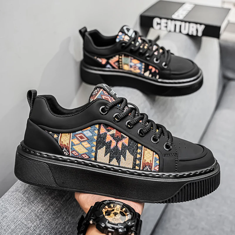 Damen modische Sneakers mit farbenfrohem Ethno-Muster und dämpfender Sohle R&B
