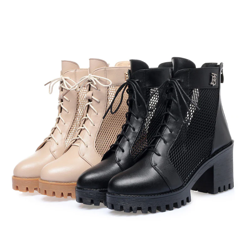Damen Modische Stiefeletten mit atmungsaktivem Mesh-Einsatz und robuster Sohle R&B - Image 5