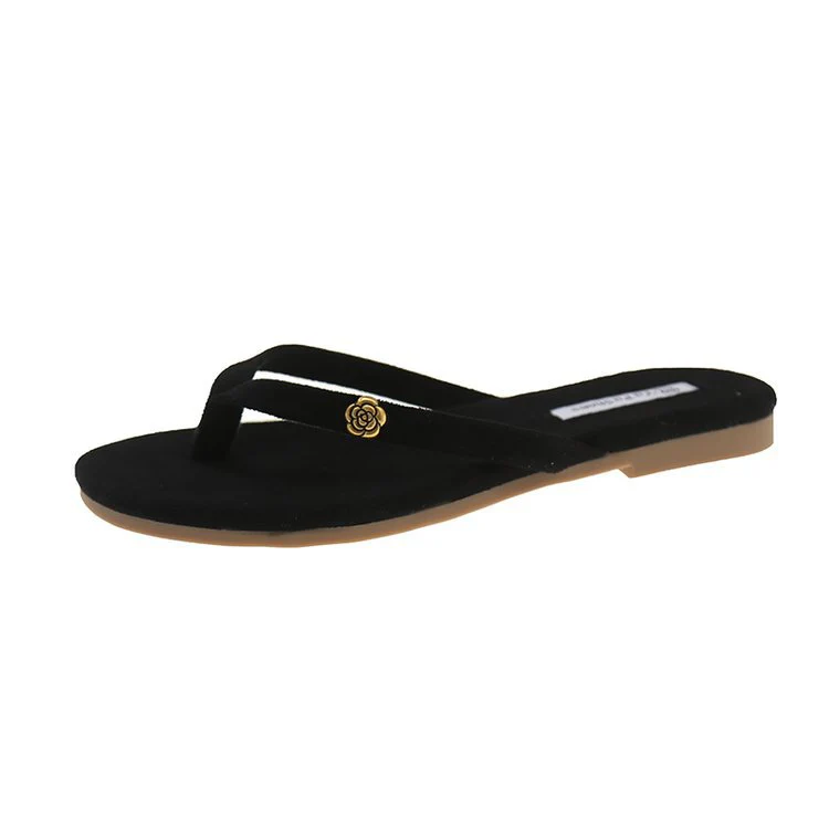 Damen modische Zehentrenner-Sandalen mit eleganter Blumenapplikation R&B - Image 7