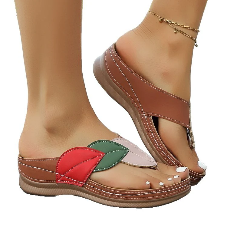 Damen modische Zehentrenner-Sandalen mit floralem Design und ergonomischem Fußbett Heidi-Mode - Image 5