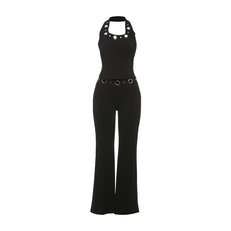 Damen Modischer Jumpsuit mit dekorativem Halterkragen und Gürteldetails R&B - Image 6