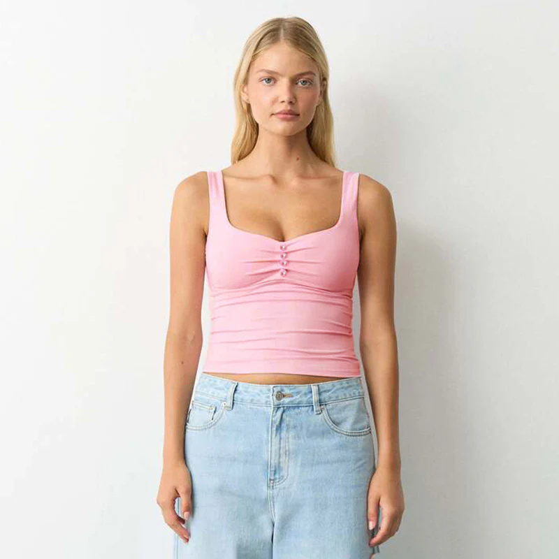 Damen modisches Bustier-Oberteil mit dekorativen Knopfdetails R&B - Image 8