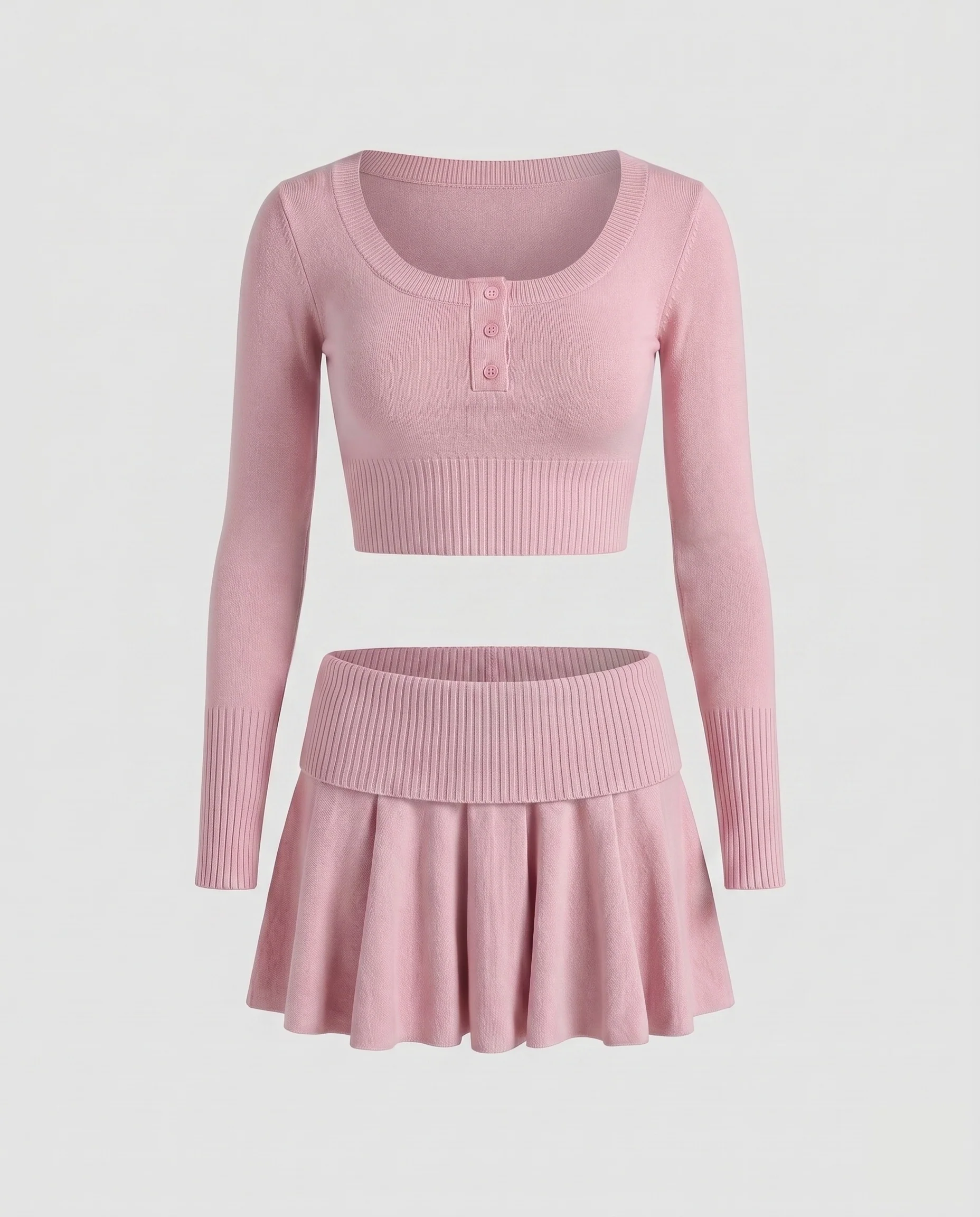 Damen modisches Crop-Top und frecher Minirock Set - Image 6
