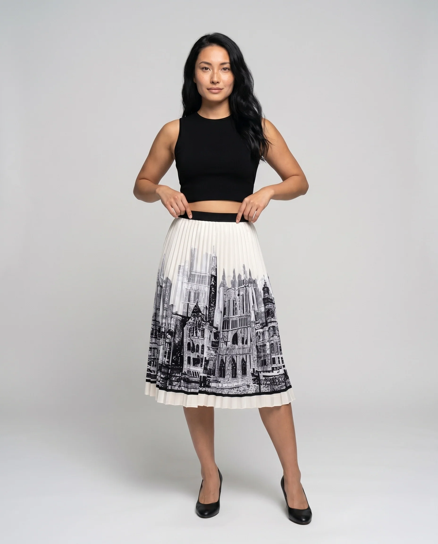 Damen modisches Crop-Top und geschichteten Maxirock Set