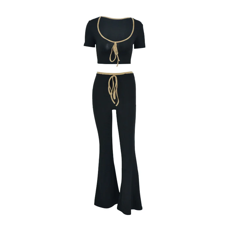 Damen modisches cropped Oberteil mit weitem Hosenansatz R&B - Image 6