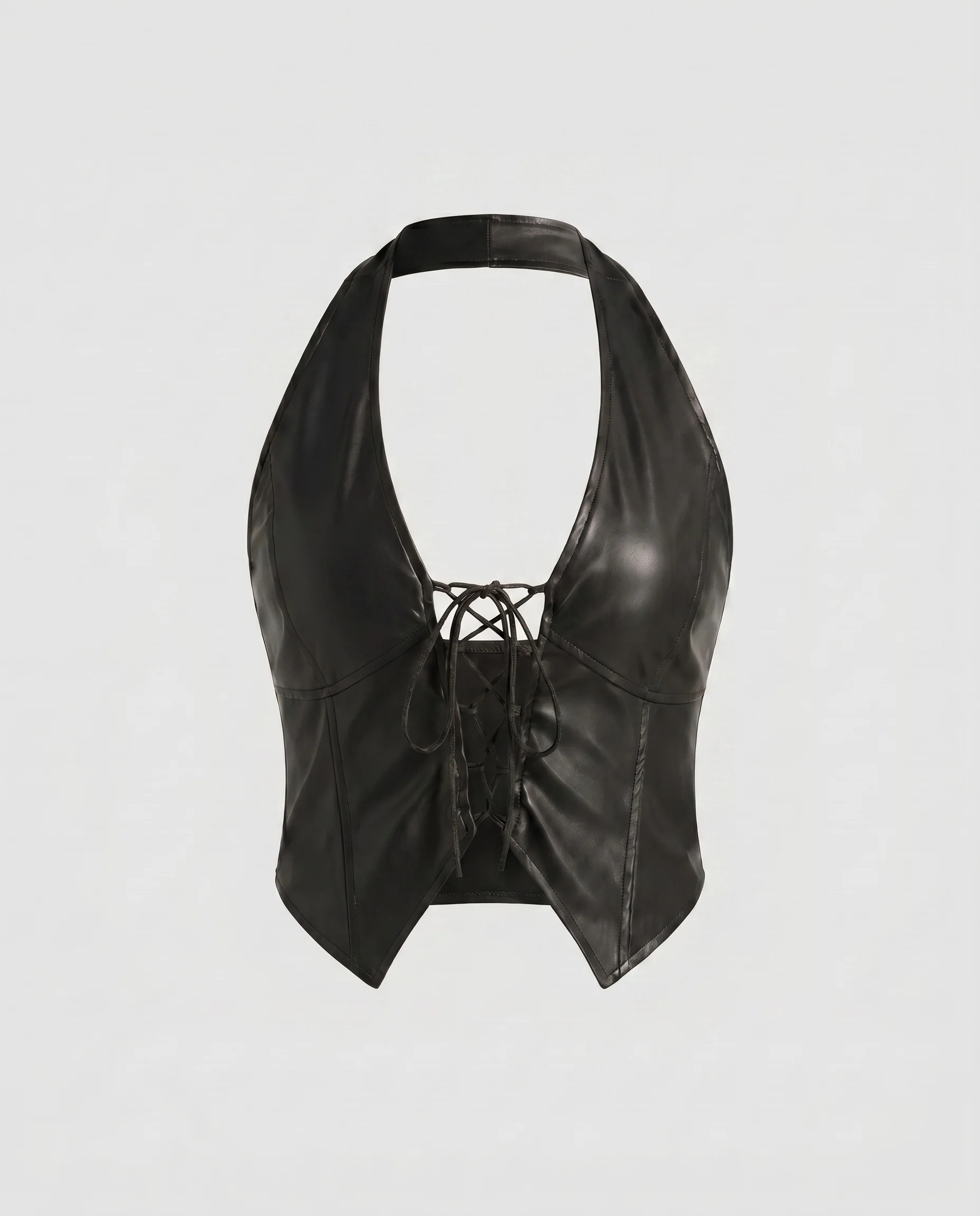 Damen modisches Halter-Oberteil mit Schnürung und figurbetontem Schnitt - Image 6