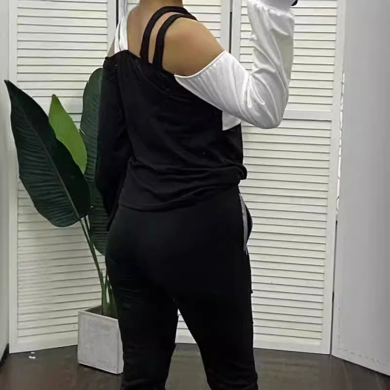 Damen Modisches Oberteil mit Cut-Out-Design und asymmetrischen Ärmeln R&B - Image 4