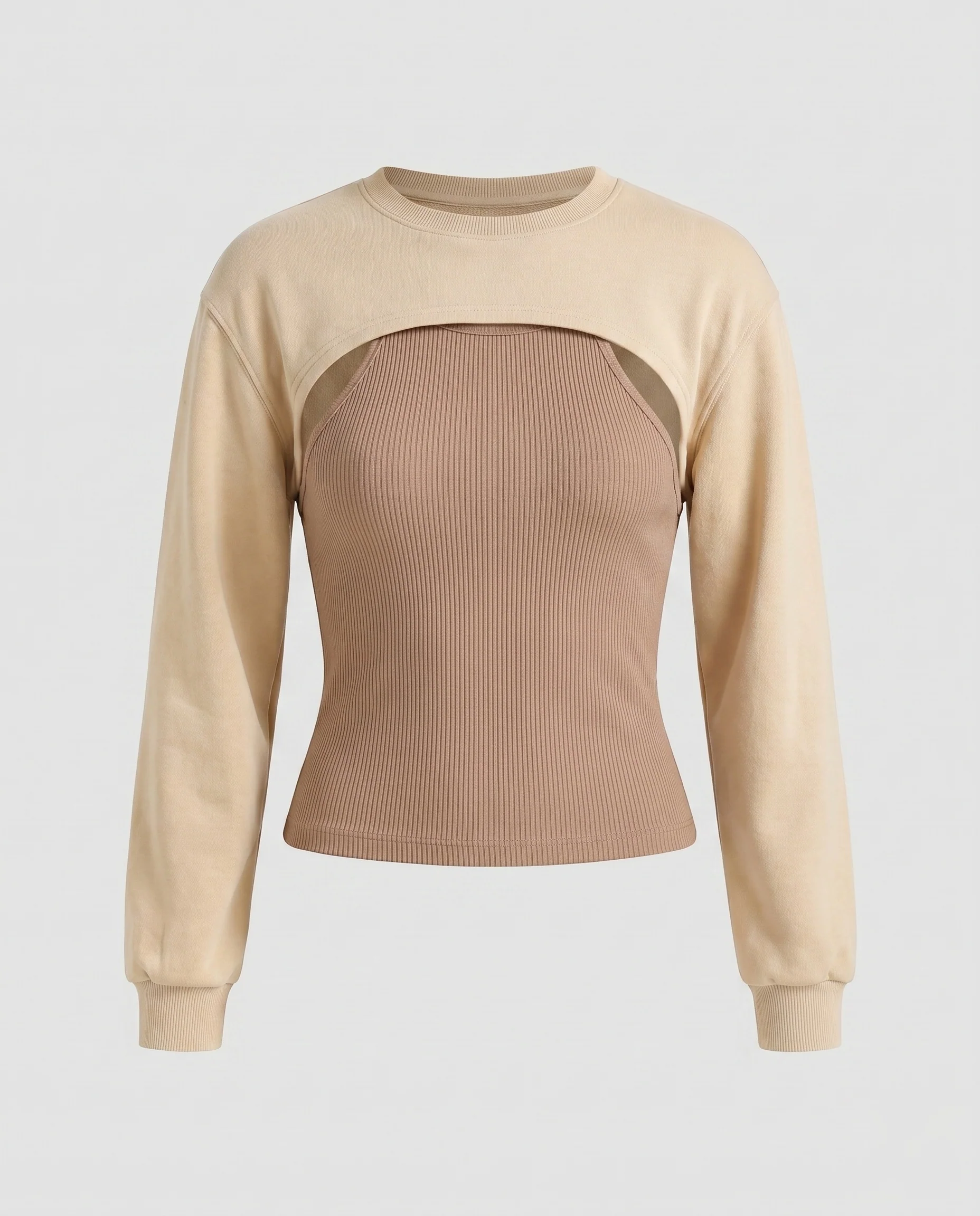 Damen modisches Oberteil mit Cut-Out-Design und langem Arm - Image 6